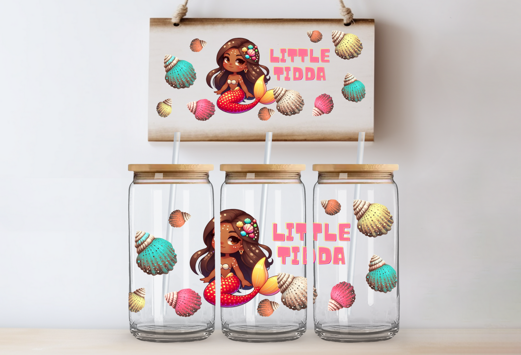 Little Tidda 16oz glass tumbler